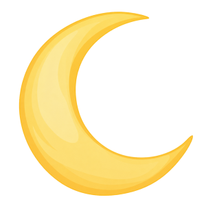 Golden yellow crescent moon clipart transparent