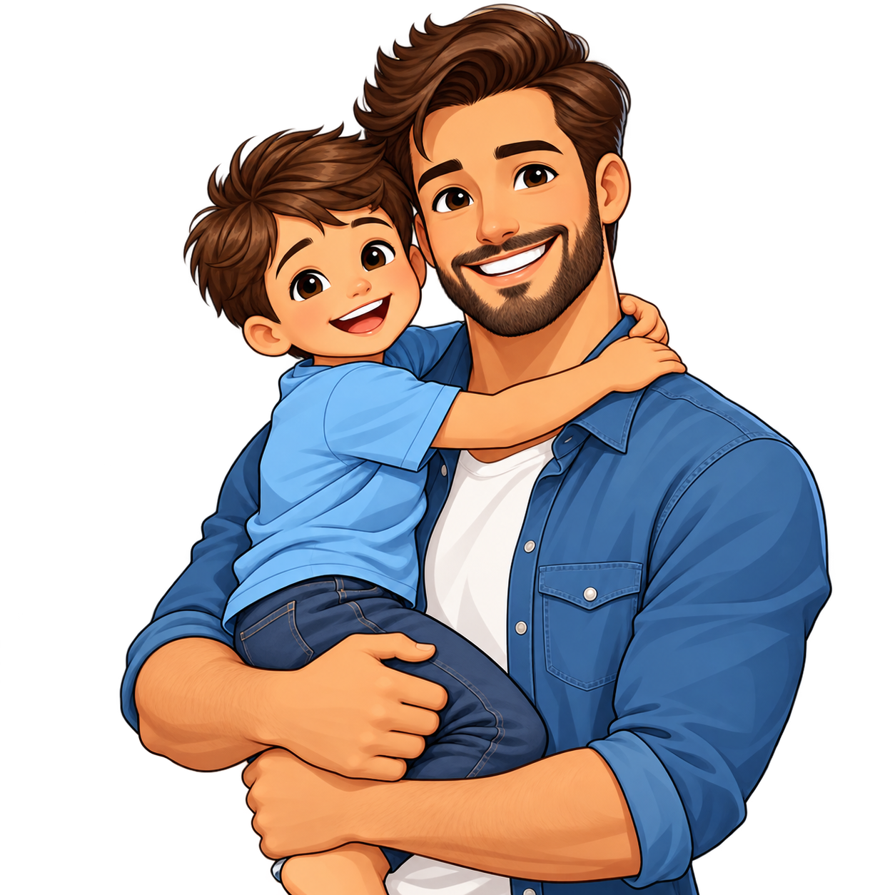 son with father free clipart transparent image