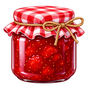 Strawberry Jam in a jar free clipart transparent